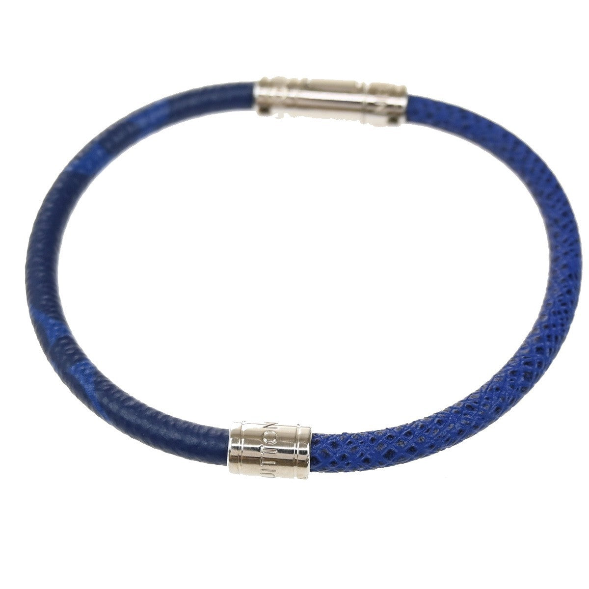 LOUIS VUITTON Neo Split Bracelet Monogram Taigarama Leather Blue M6568D 69KB463
