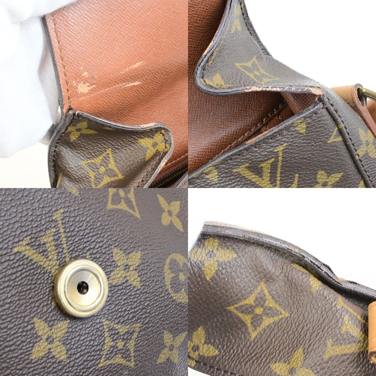 LOUIS VUITTON Saint Cloud GM Shoulder Bag Monogram Leather Brown M51242 64FB512
