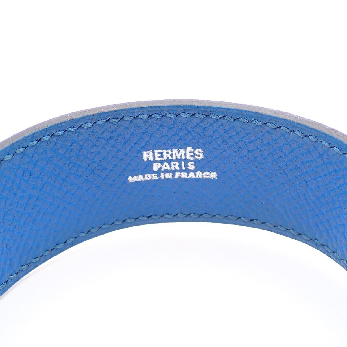 HERMES Logo Touareg Artemis Bracelet Couchevel ▢B Beige Silver 925 66KA365