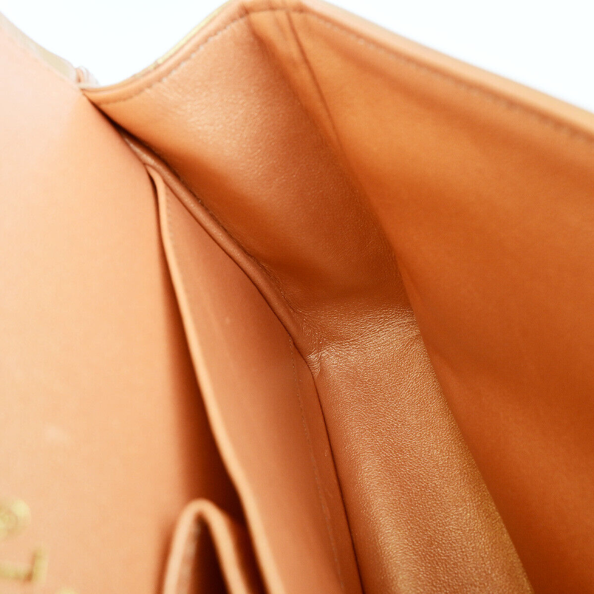 CHANEL CC Matelasse 25 Double Flap Chain Shoulder Bag Leather Pink Gold 401RK683