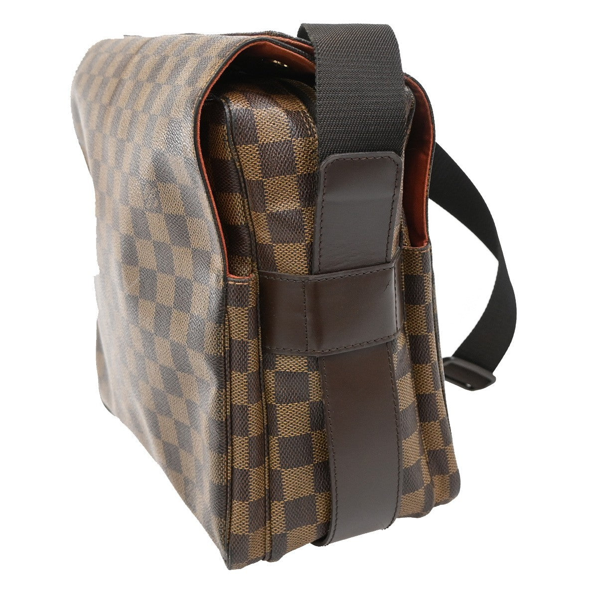 LOUIS VUITTON Naviglio Shoulder Bag Damier Ebene Leather Brown N45255 84EF885