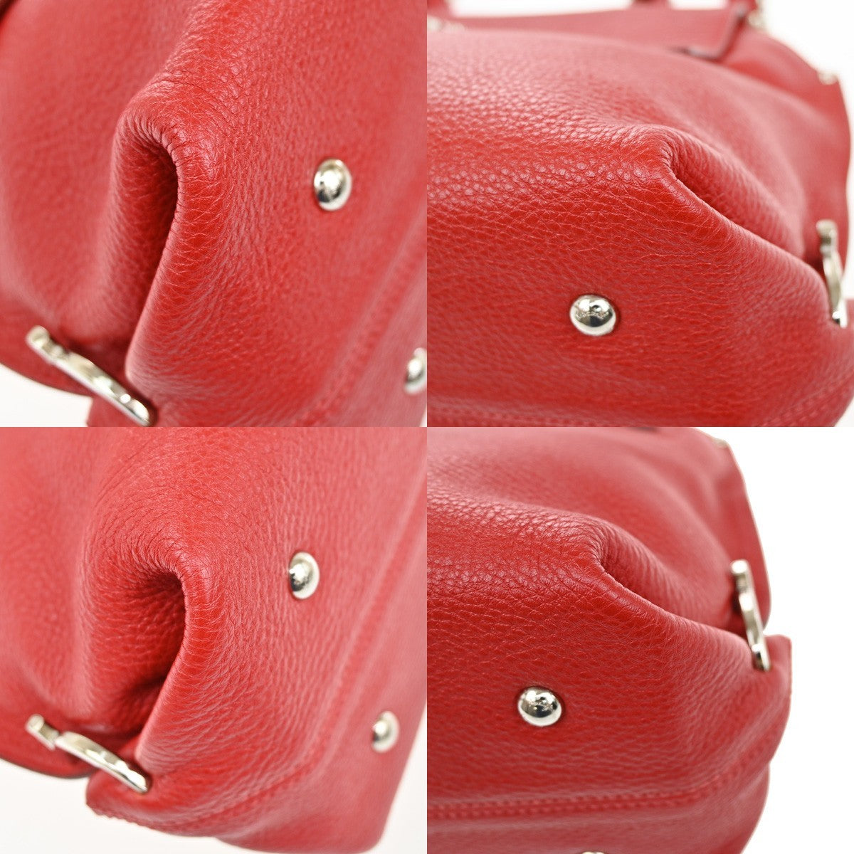 SALVATORE FERRAGAMO Gancini 2Way Shoulder Hand Bag Leather Red SHW 34KB417