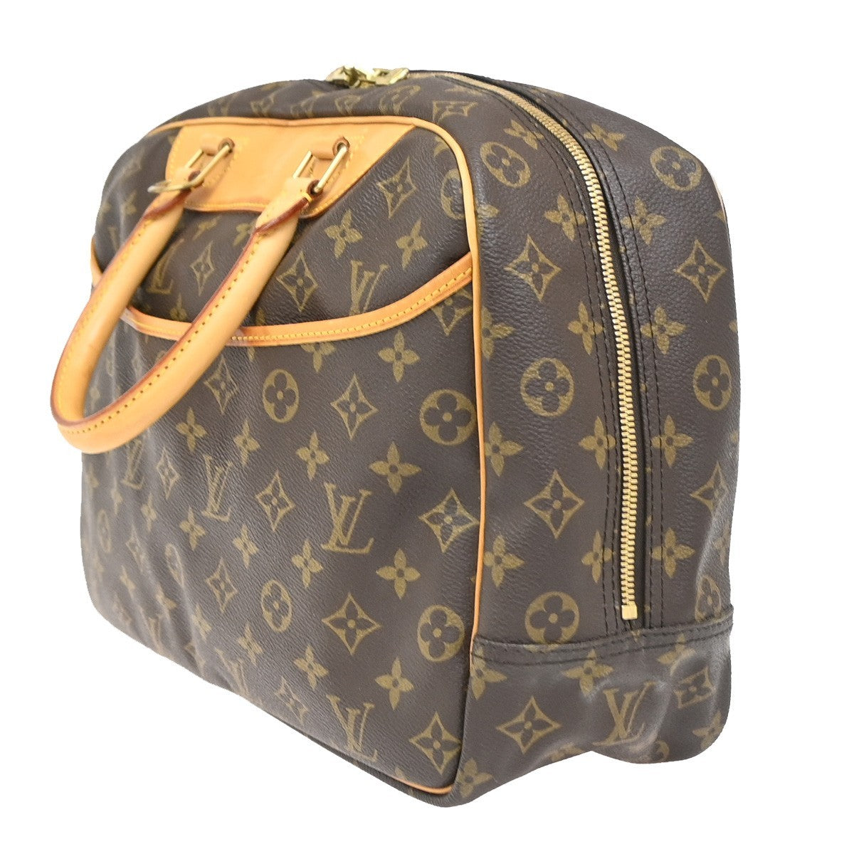 LOUIS VUITTON LV Logo Deauville Hand Bag Monogram Leather Brown M47270 73ZA272