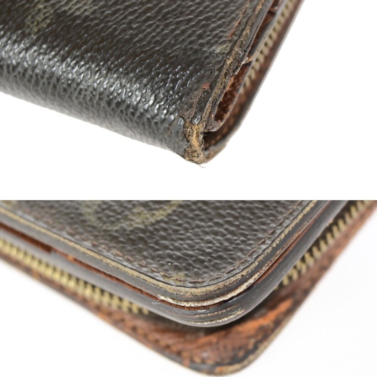 LOUIS VUITTON LV Logo 4 Set Bifold Trifold Long Wallet Monogram Brown 69KA307