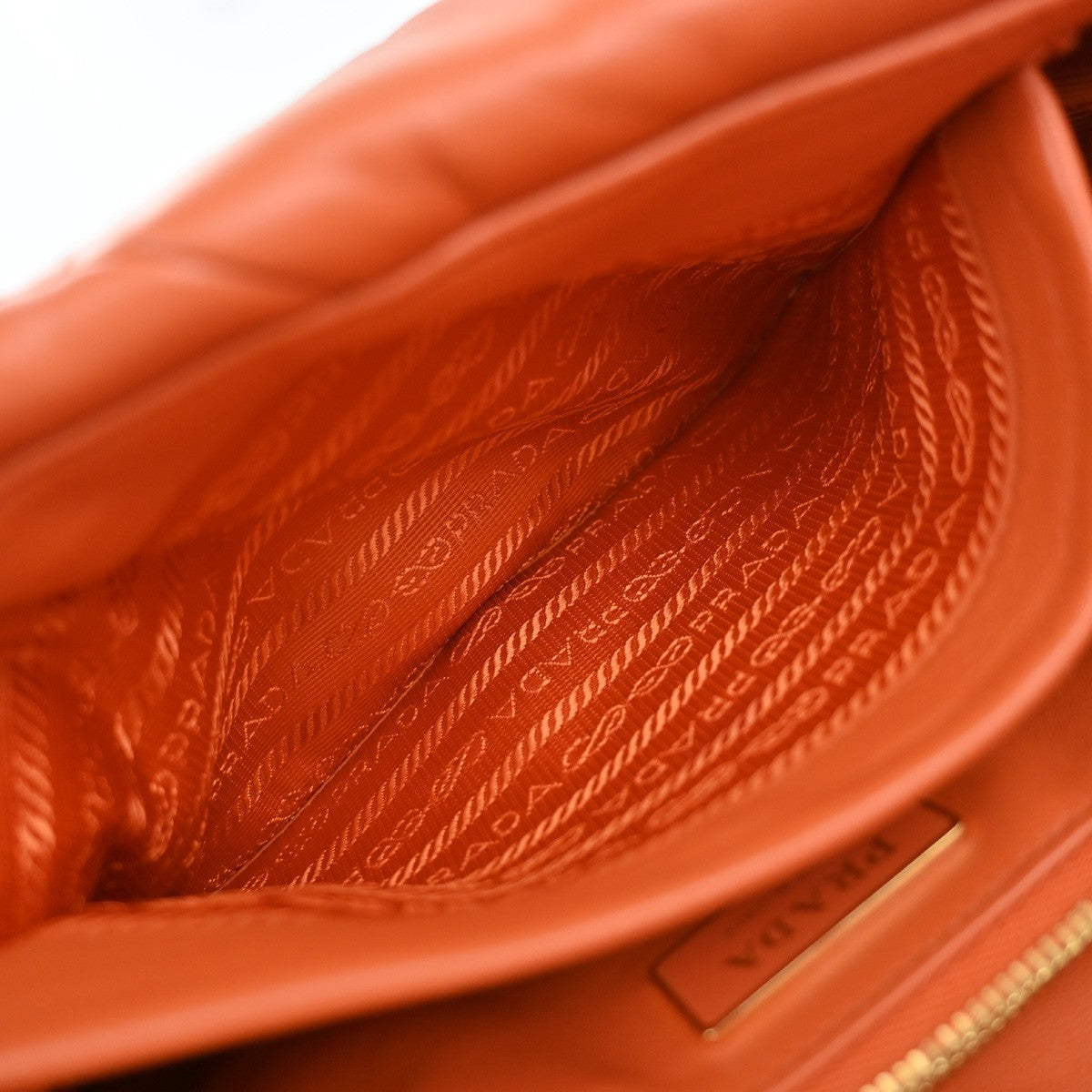 PRADA System Patchwork 2way Shoulder Hand Bag Nappa Leather Orange 620RF990