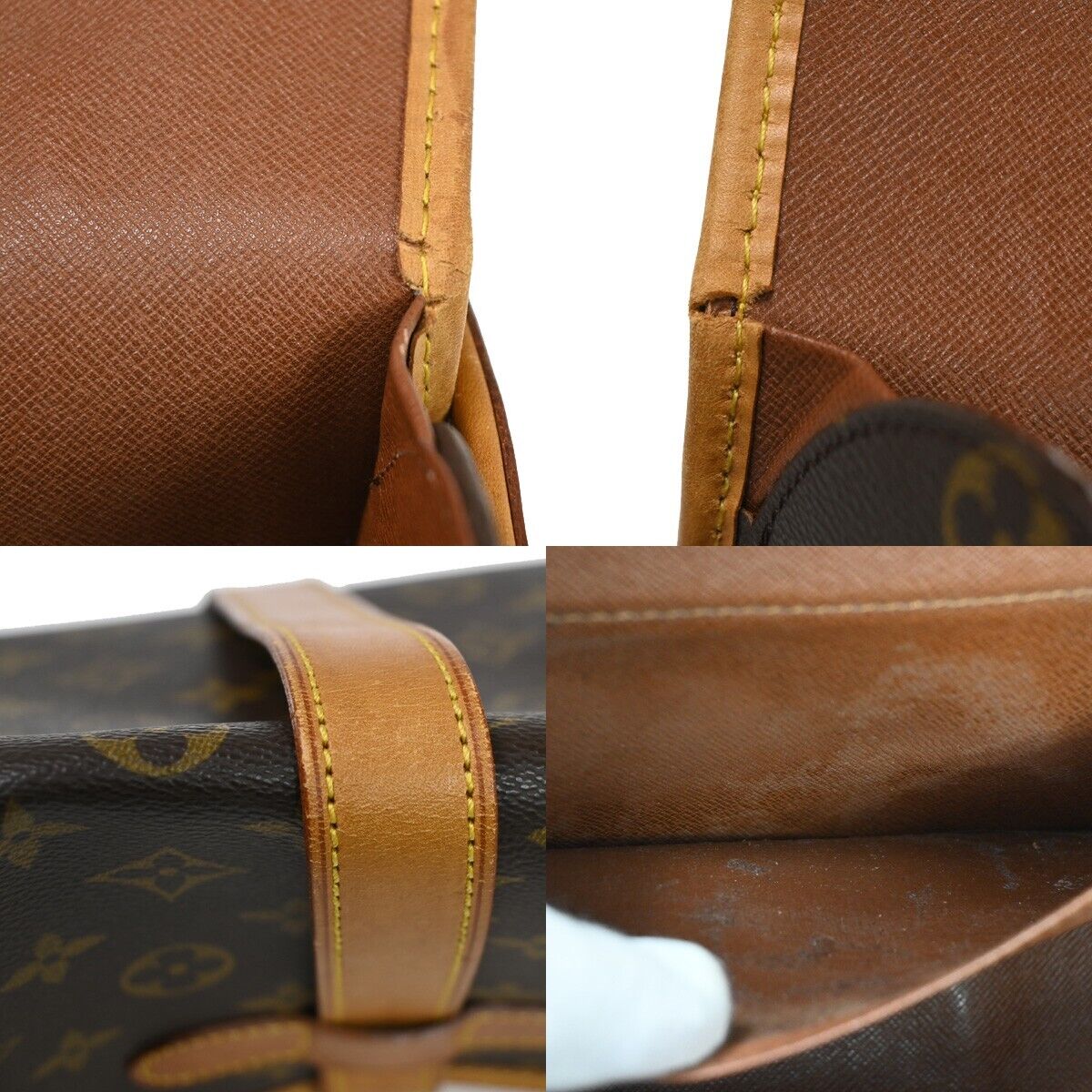 LOUIS VUITTON Logo Marne Shoulder Bag Monogram Leather Brown M51369 85YE213