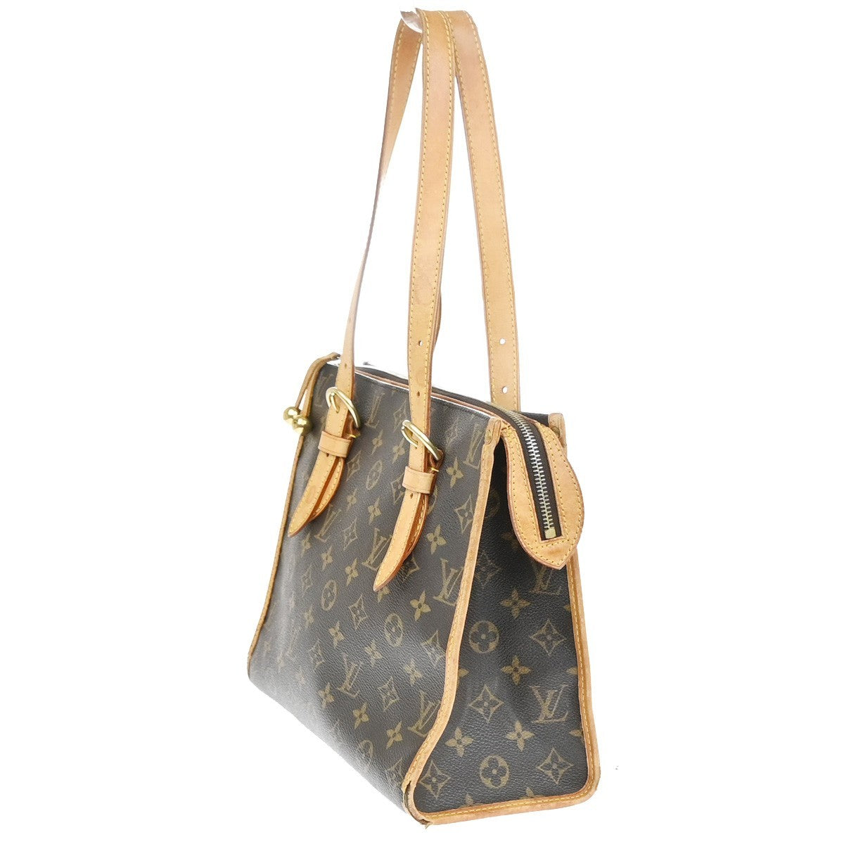 LOUIS VUITTON Popincourt Haut Shoulder Bag Monogram Leather Brown M40007 32YJ096