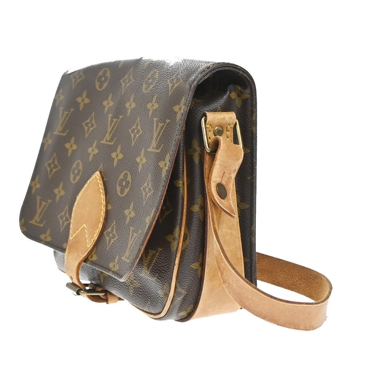 LOUIS VUITTON Cartouchiere MM Shoulder Bag Monogram Leather Brown M51253 32YH991