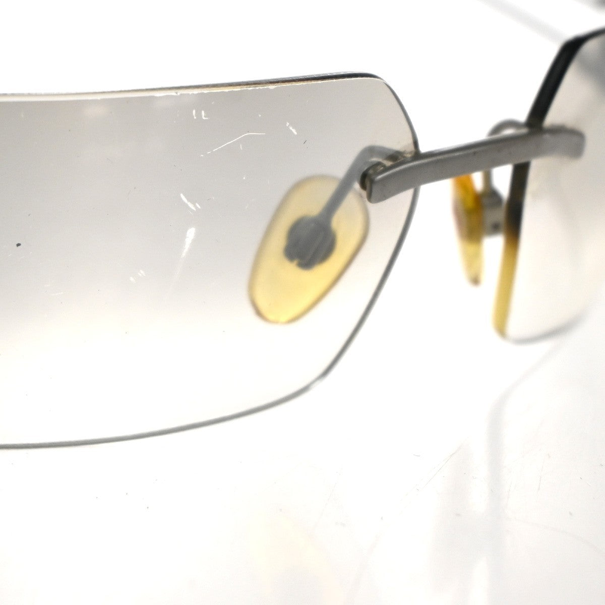 CHANEL CC Logo Rhine Stone Sunglasses Eye Were Plastic Metal Silver 63RL856