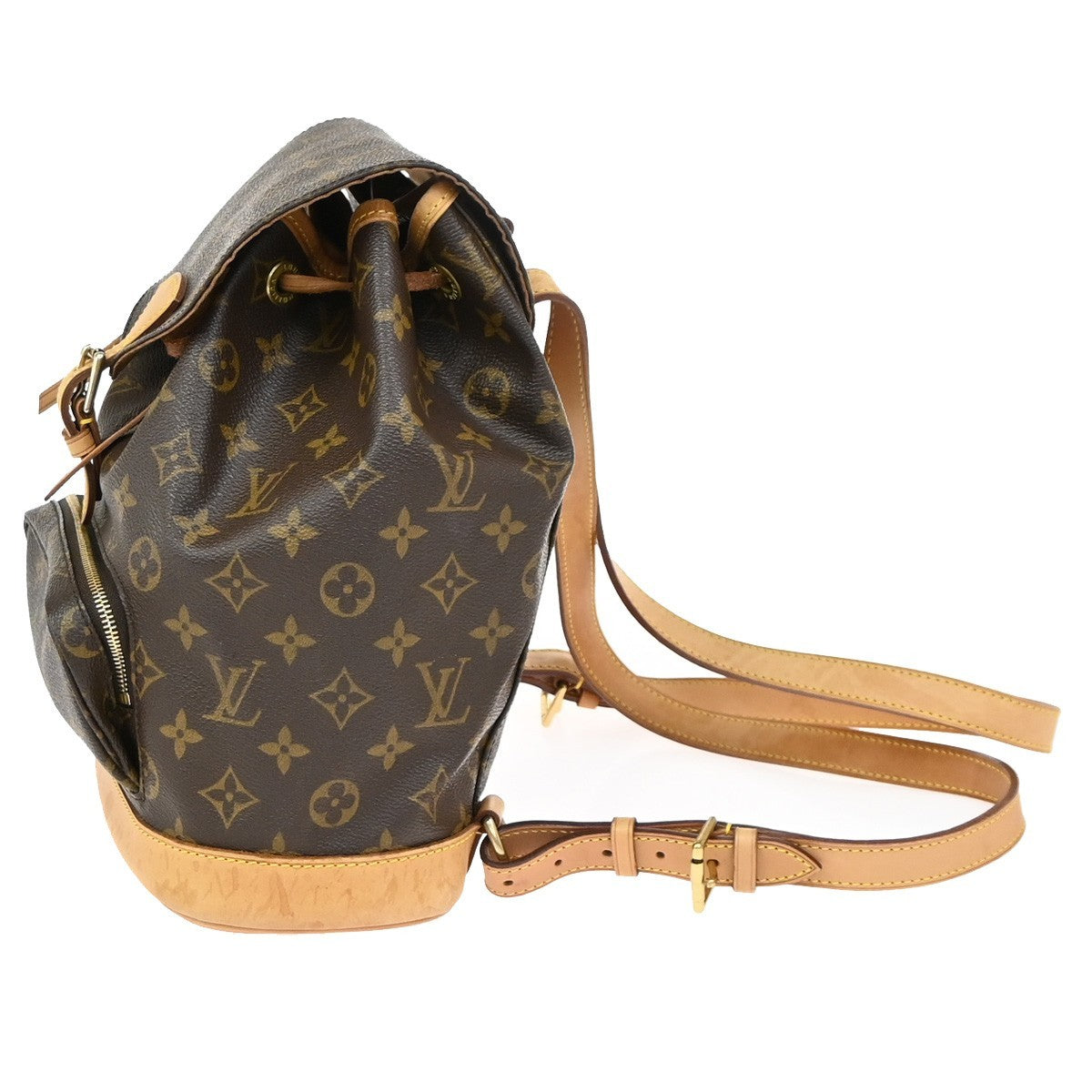 LOUIS VUITTON Montsouris MM Backpack Bag Monogram Leather Brown M51136 51YJ002