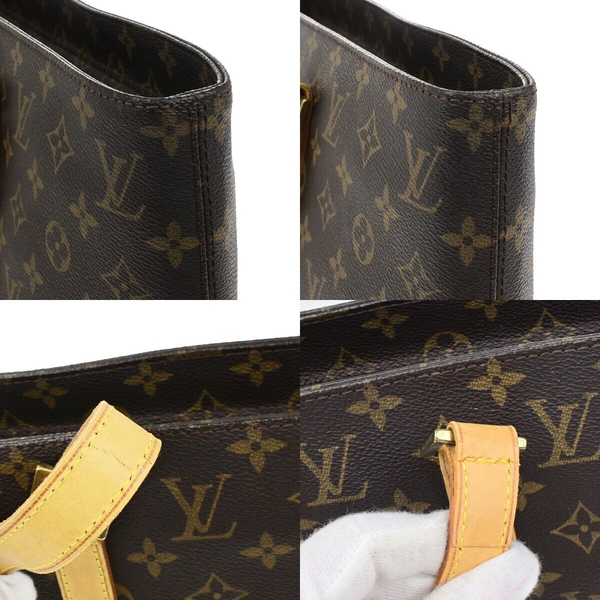 LOUIS VUITTON Logo Luco Shoulder Tote Bag Monogram Leather Brown M51155 34ED940