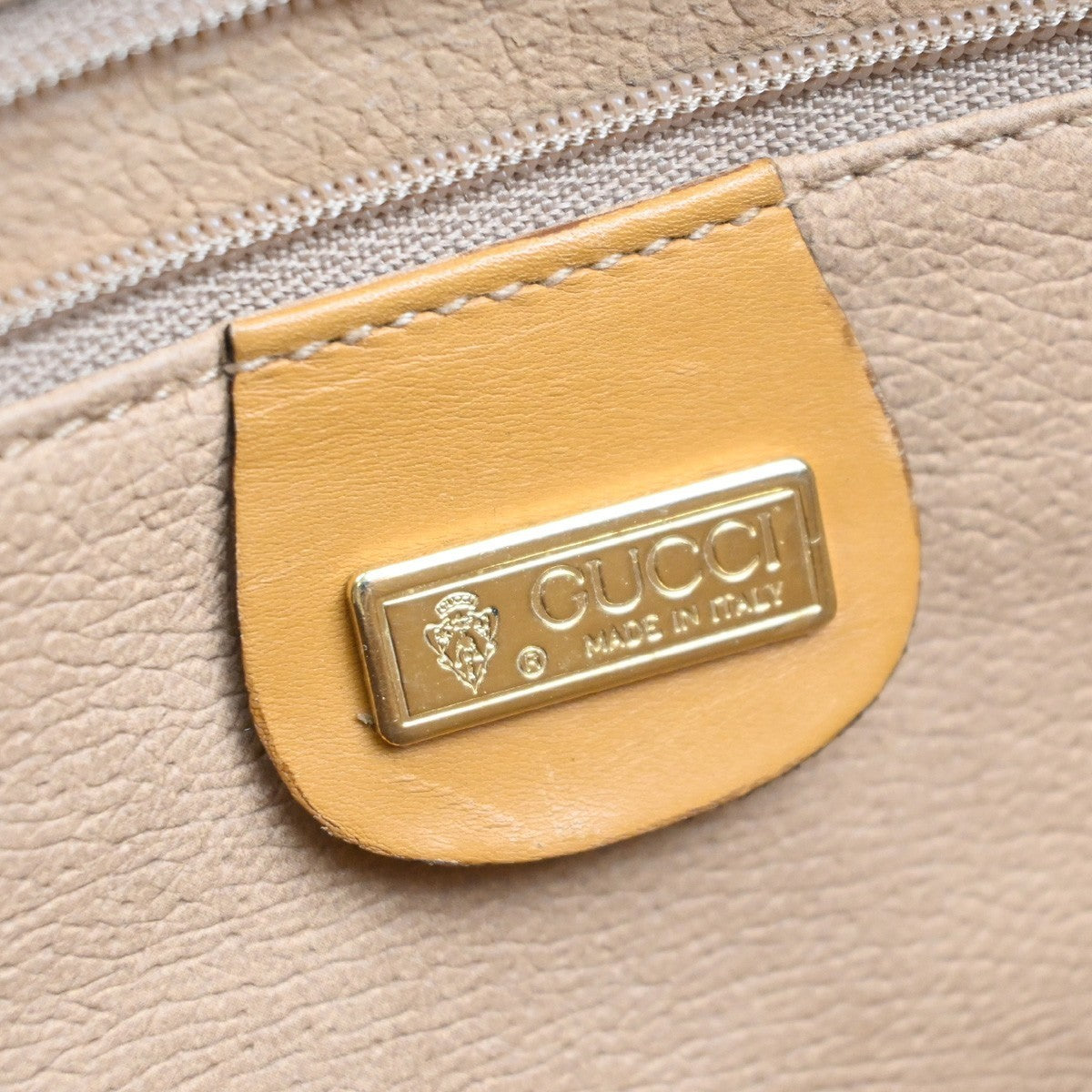 GUCCI Logo GG Pattern 2way Shoulder Hand Bag PVC Leather Beige GHW Italy 38MA555