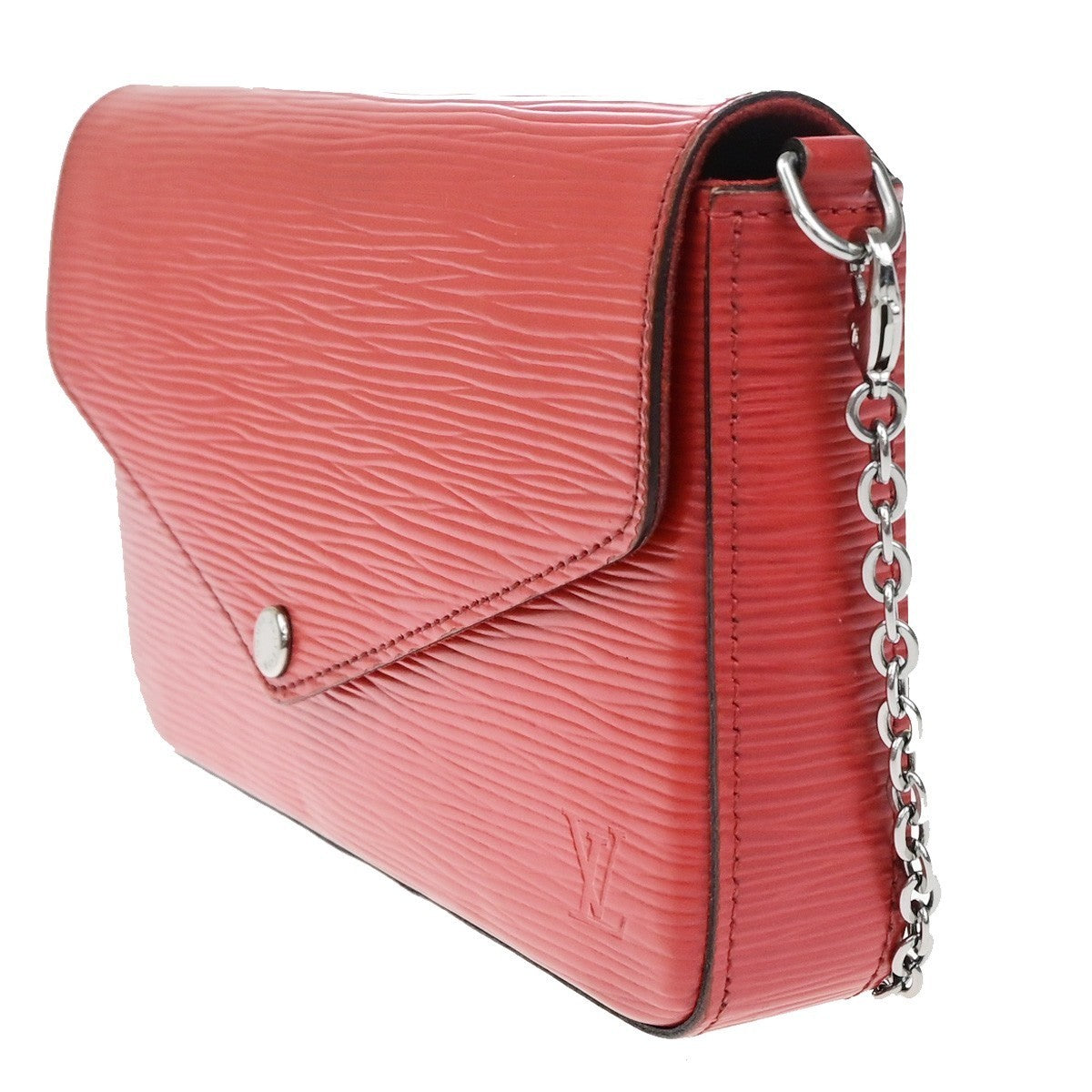 LOUIS VUITTON Pochette Felicie Chain Shoulder Bag Epi Leather Red M41559 50YJ245