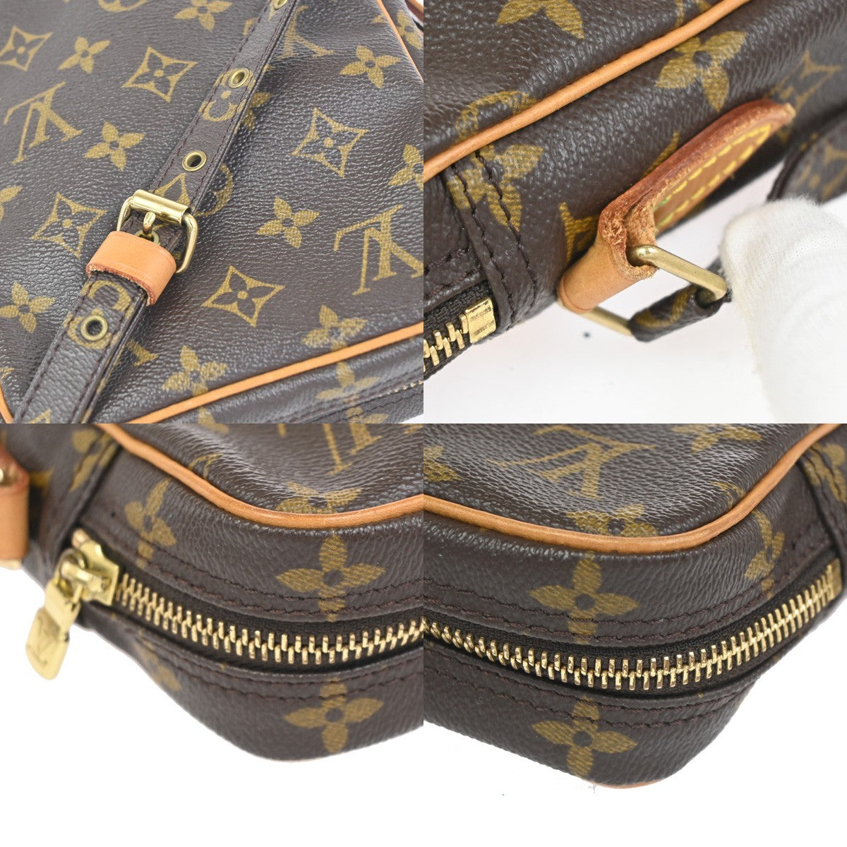 LOUIS VUITTON Danube Shoulder Bag Monogram Leather Brown France M45266 35KC729