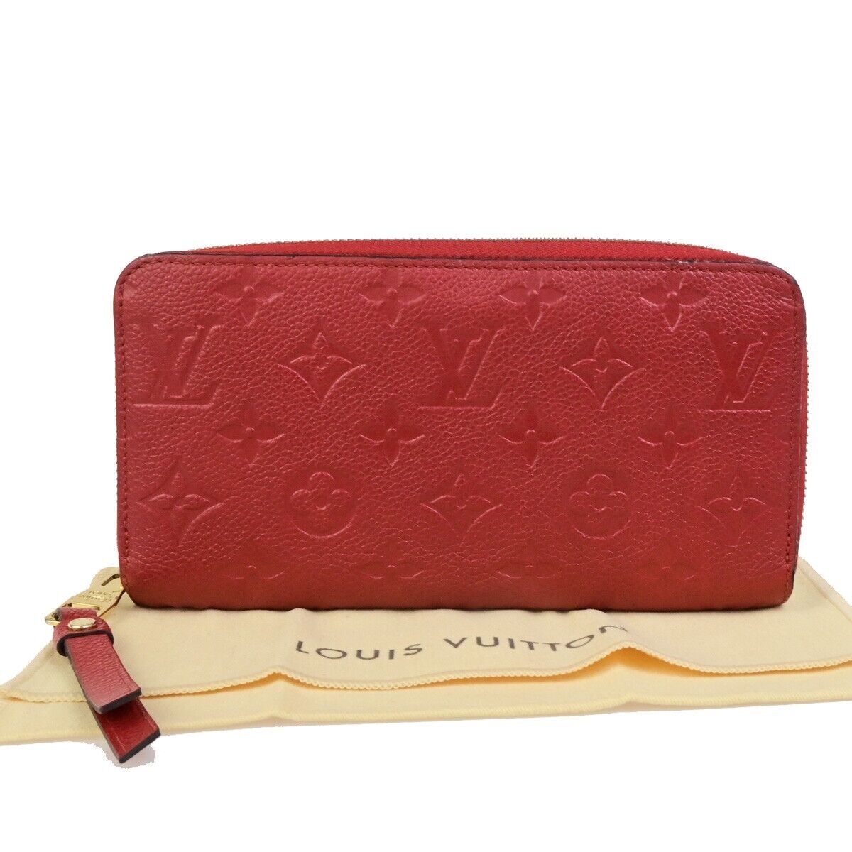 LOUIS VUITTON Zippy Wallet Long Wallet Monogram Empreinte Red M60737 82KA438