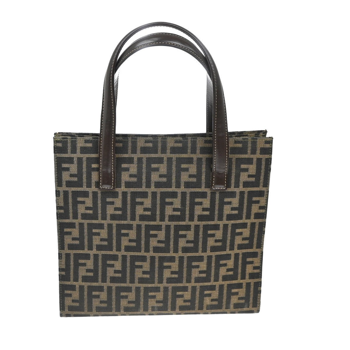 FENDI Zucca Pattern 2Way Shoulder Hand Bag Canvas Leather Brown GHW 97TA505