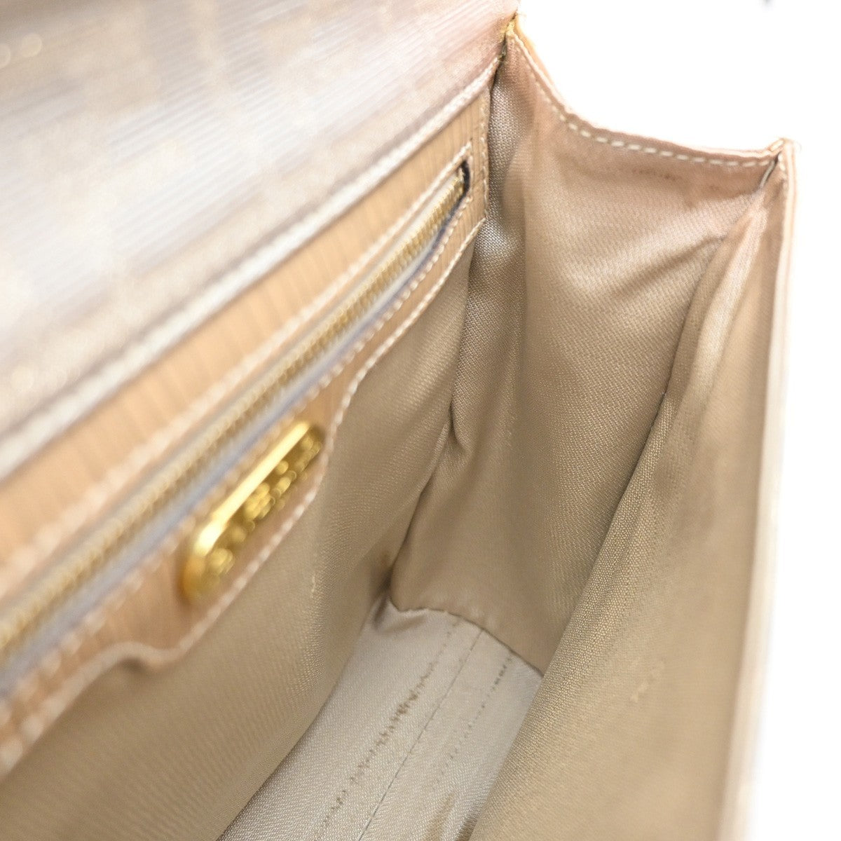 FENDI Zucca Pattern Flap Shoulder Bag Canvas Leather Pink Beige Italy 87KC934