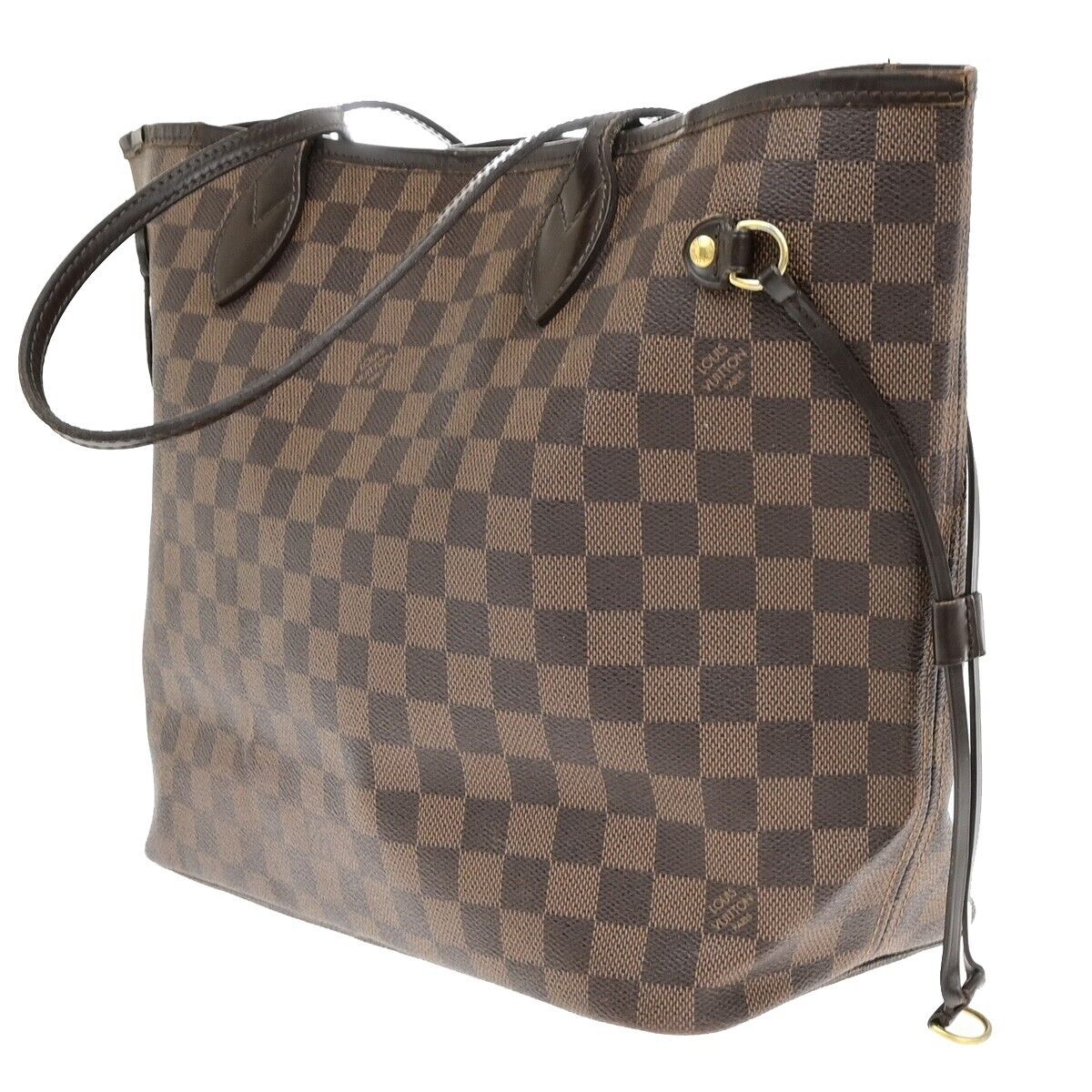 LOUIS VUITTON Neverfull MM Shoulder Tote Bag Damier Leather Brown N51105 13ED784