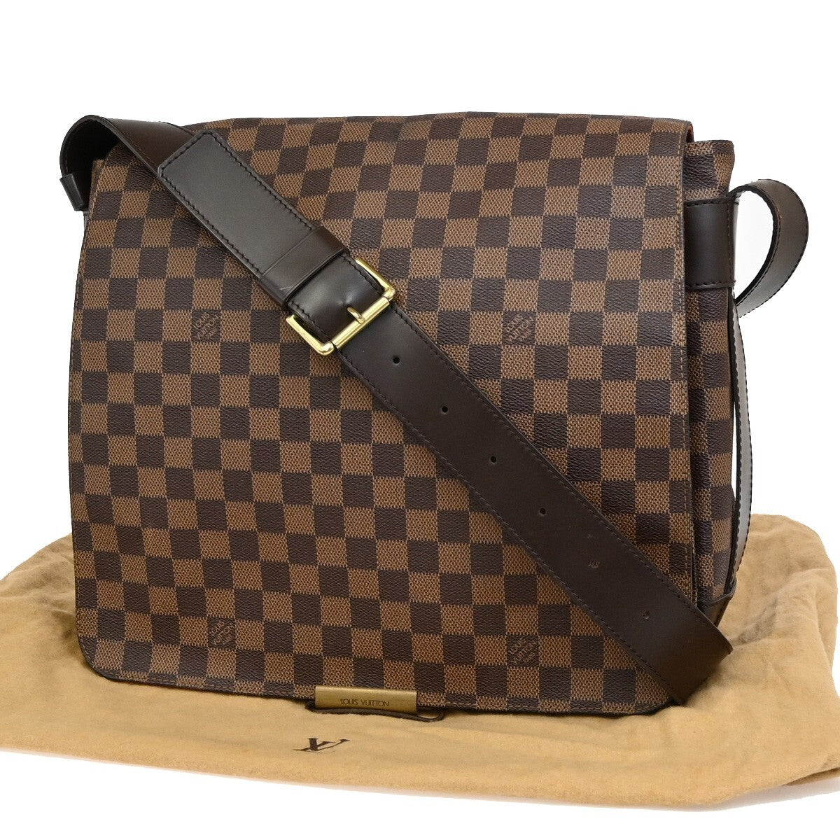 LOUIS VUITTON Bastille Shoulder Bag Damier Ebene Leather Brown N45258 74FB541