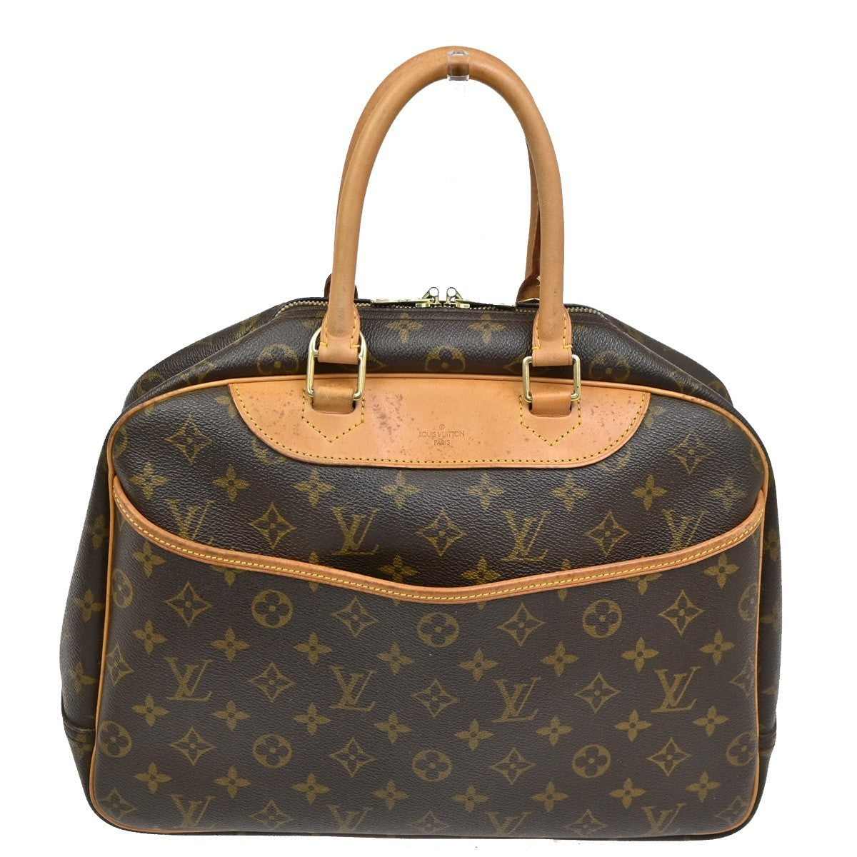 LOUIS VUITTON LV Logo Deauville Hand Bag Monogram Leather Brown M47270 77TA341