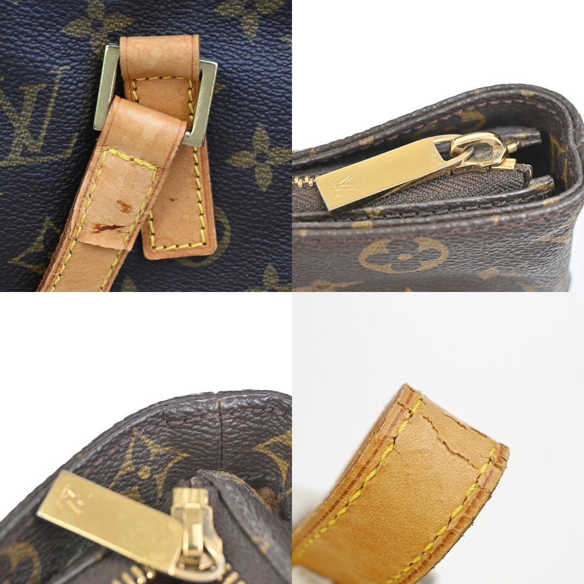 LOUIS VUITTON Cabas Mezzo Shoulder Bag Monogram Leather Brown M51151 85KC897