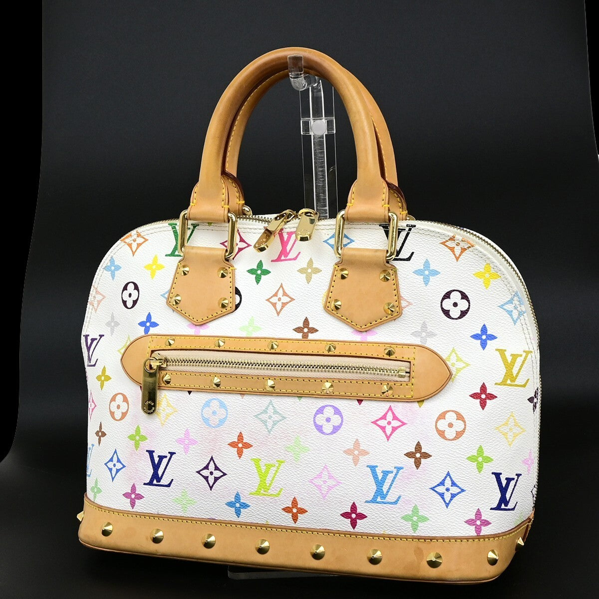 LOUIS VUITTON LV Logo Alma Hand Bag Monogram Multi Color White M92647 638RF218
