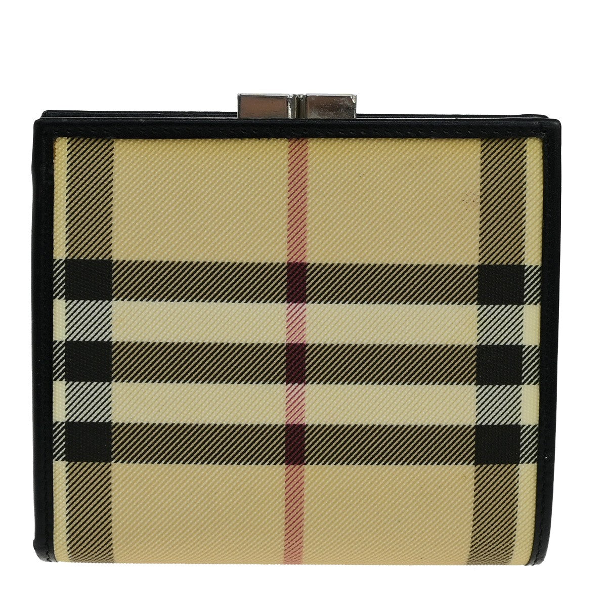 BURBERRY Logo Nova Check Compact Bifold Wallet Purse PVC Leather BN BK 07YH513