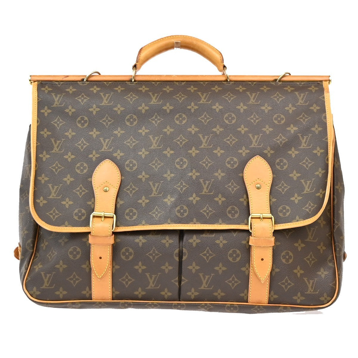 Louis Vuitton Sac Chasse Shoulder Hand Bag Monogram Leather Brown M41140 95PA019