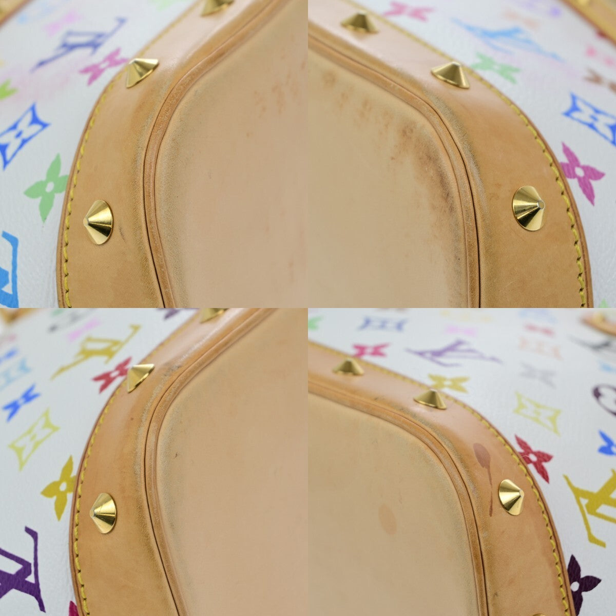 LOUIS VUITTON LV Logo Alma Hand Bag Monogram Multi Color White M92647 638RF218