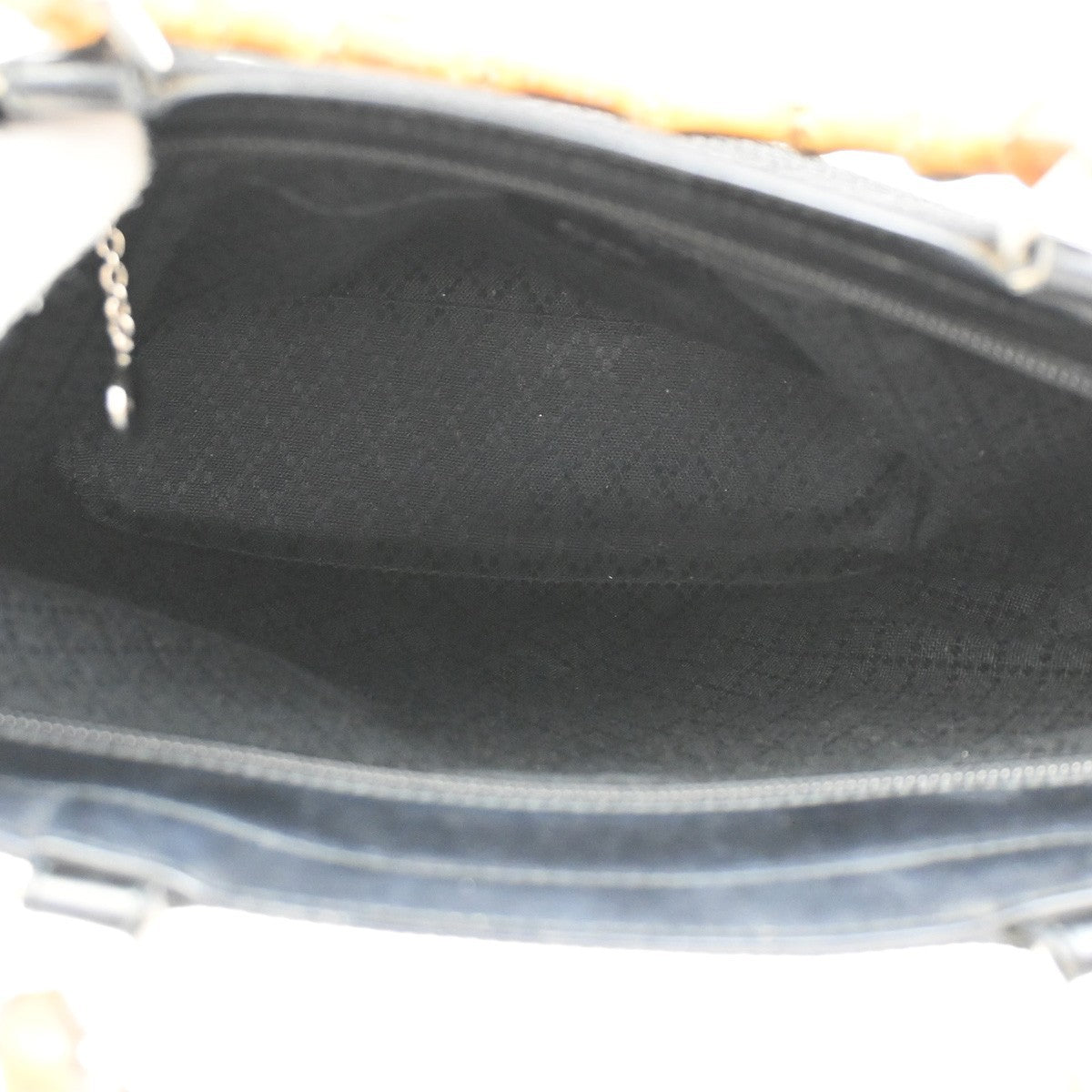 GUCCI Logo Bamboo 2Way Shoulder Hand Bag Canvas Leather Black SHW 67DA175