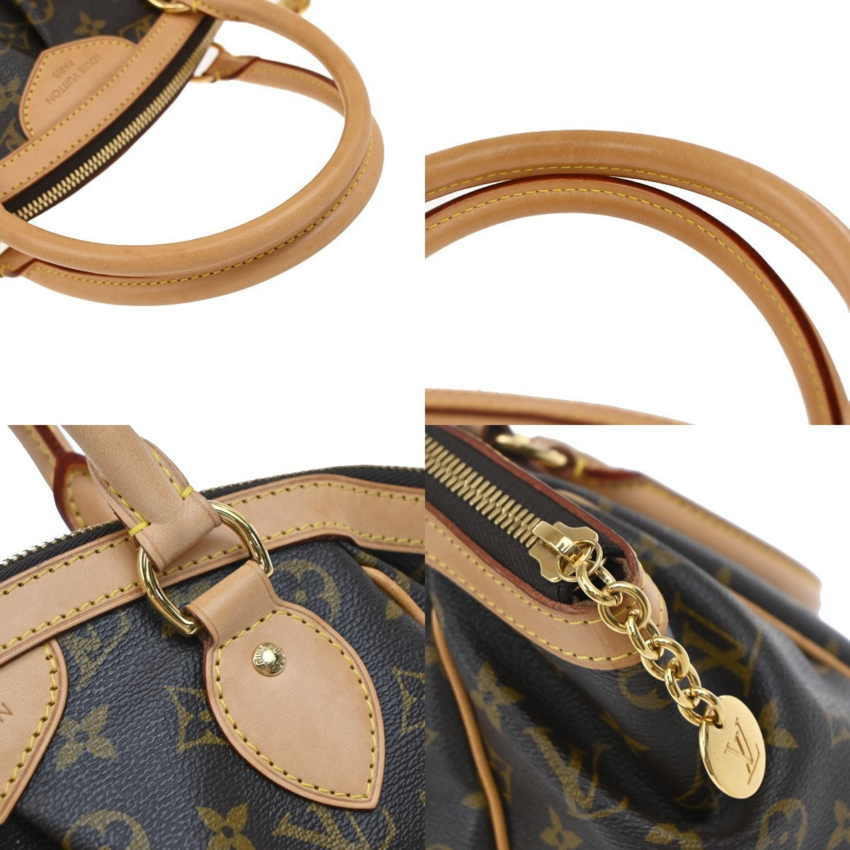 LOUIS VUITTON Tivoli PM Handbag Monogram Leather France Brown M40143 609RF668