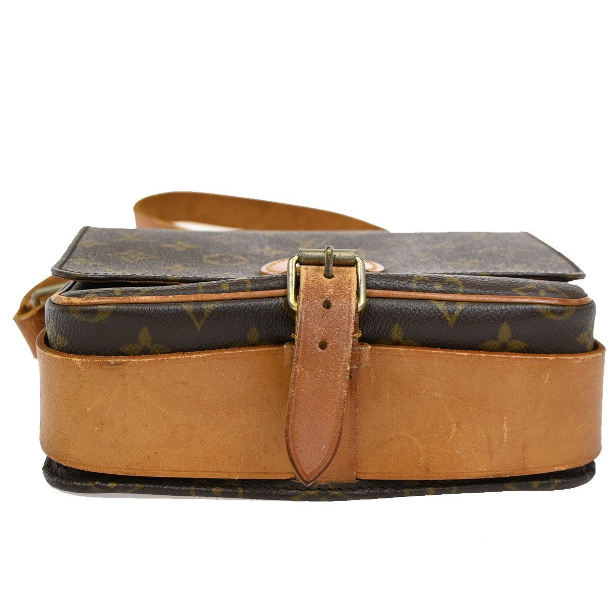 LOUIS VUITTON Cartouchiere MM Shoulder Bag Monogram Leather Brown M51253 33DA235