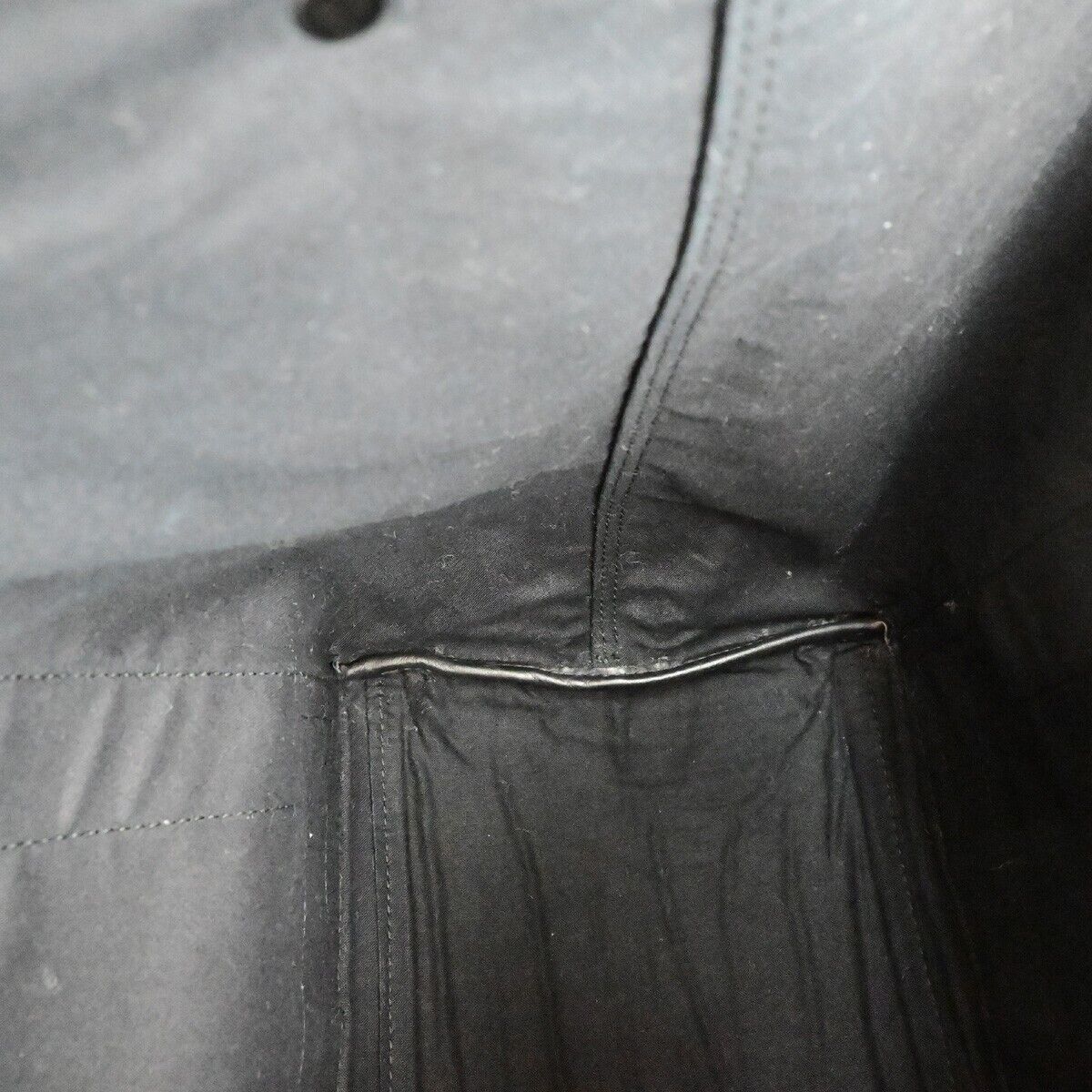 BALENCIAGA Logo Navy Cabas Shoulder Tote Bag Canvas Leather Black 34ED425