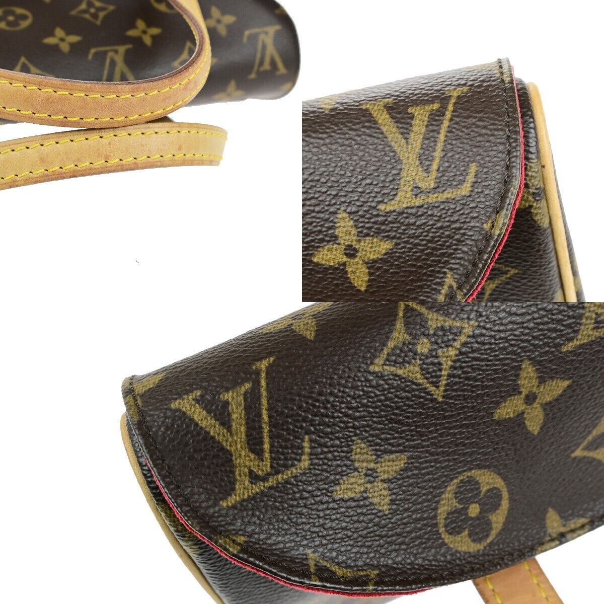 LOUIS VUITTON Sonatine Hand Bag Monogram Leather Brown France M51902 96ED206