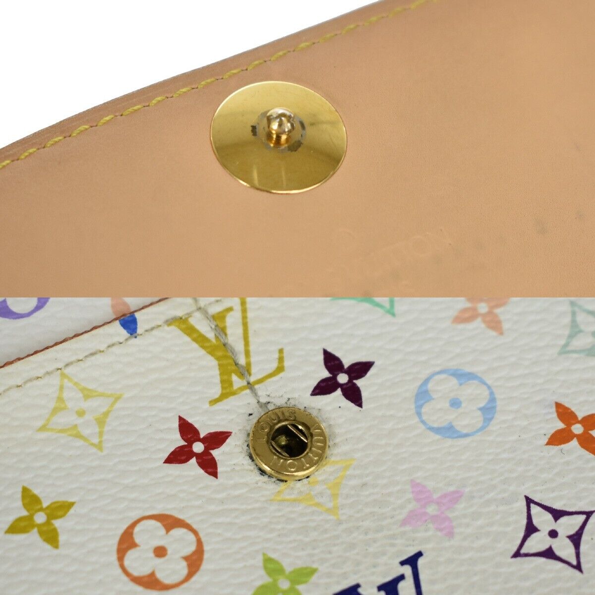 LOUIS VUITTON Long Bifold Wallet Portefeuille Sara multi White M93532 64SH084