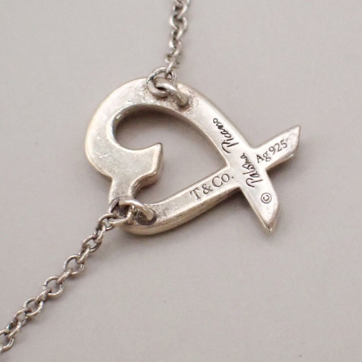 TIFFANY & CO. Loving Heart Chain Necklace Paloma Picass Silver Ag 925 01YF223