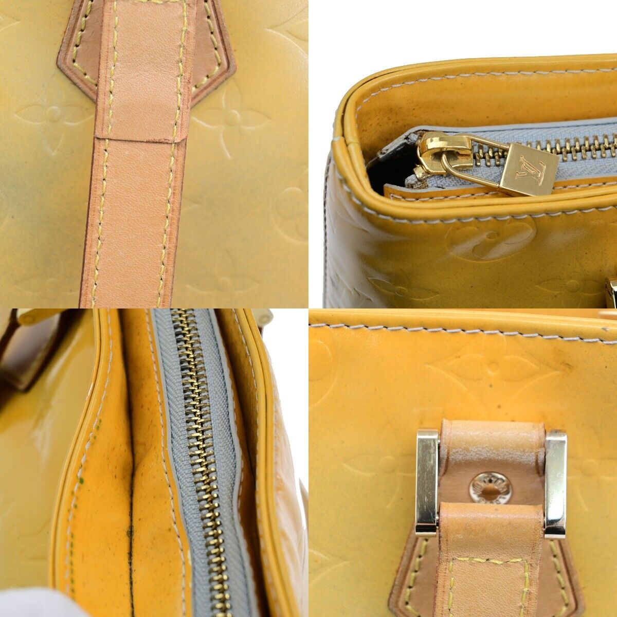 LOUIS VUITTON Houston Shoulder Bag Monogram Vernis Leather Yellow M91055 05FB524