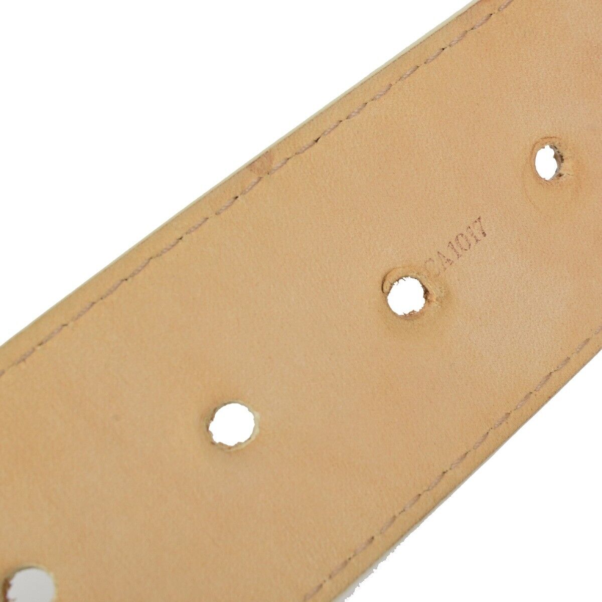 LOUIS VUITTON Ceinture Initiales Belt 100/40 Damier Azur Leather White 35FB275