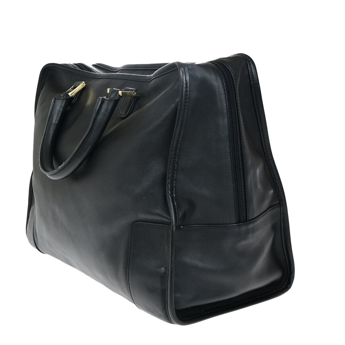 LOEWE AMAZONA 40 Anagram Travel Hand Bad Leather Padlock Black GHW Spain 34YG482