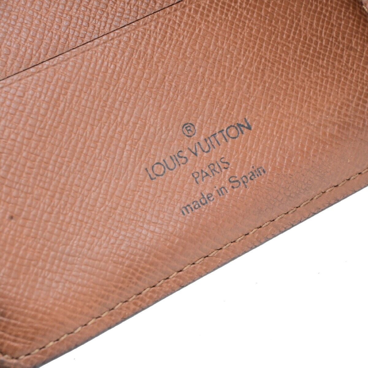 LOUIS VUITTON 2 Set Bifold Trifold Compact Wallet Monogram Leather Brown 02KA446