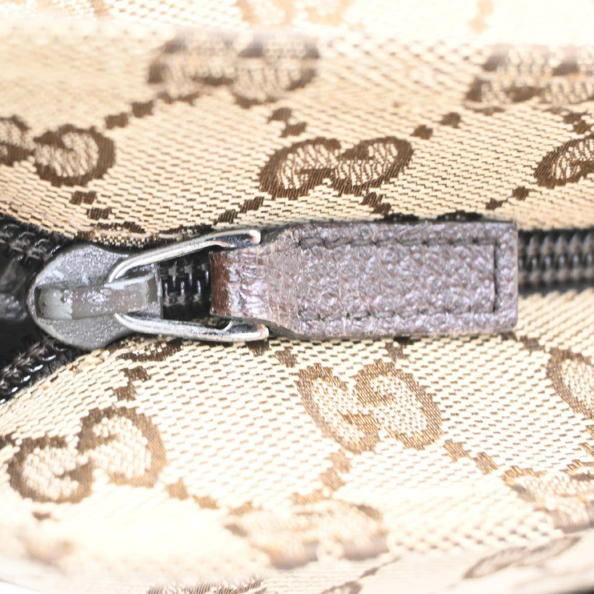 GUCCI GG Pattern Sherry Shoulder Hand Bag Cavans Leather Beige SHW Italy 34DA164
