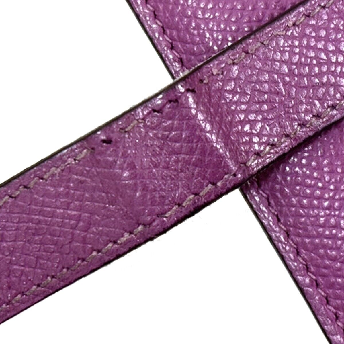 HERMES Logos Bearn Long Bifold Wallet Purse ▢I Veau Epsom Leather Purple 81RJ834