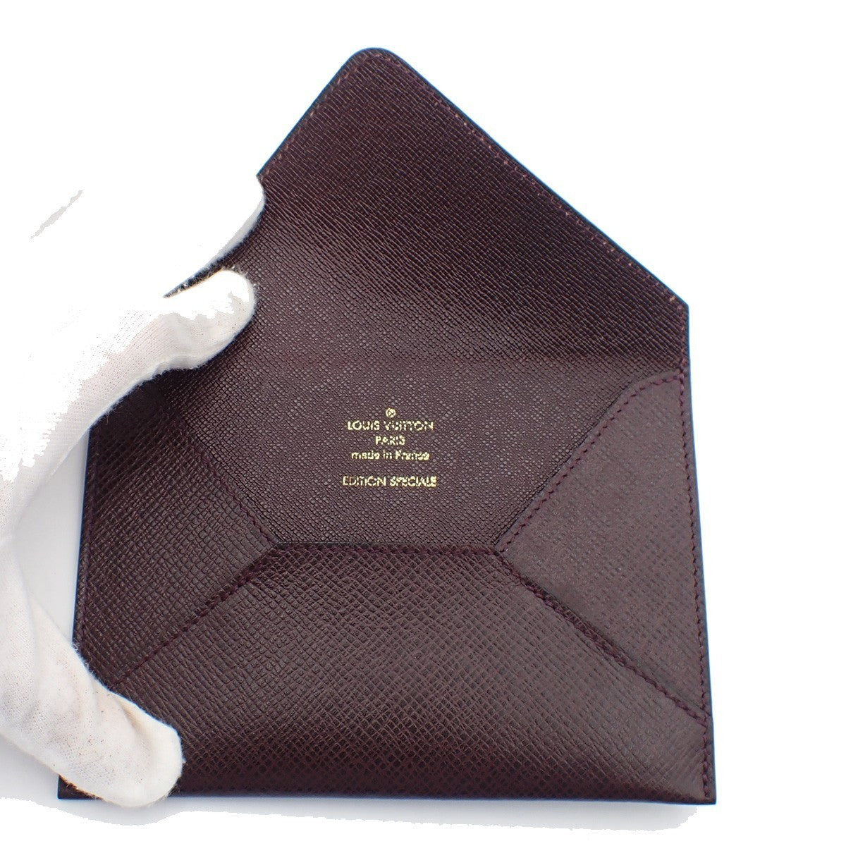 LOUIS VUITTON Special Edition Letter Multi Case Taiga Leather Burgundy 08KP508