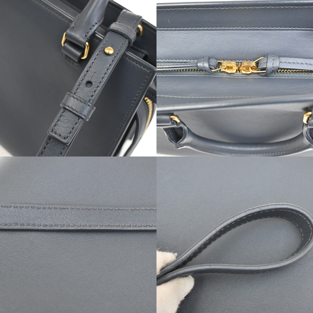 SAINT LAURENT YSL Small East Side 2Way Shoulder Hand Bag Leather GY GHW 52RL203