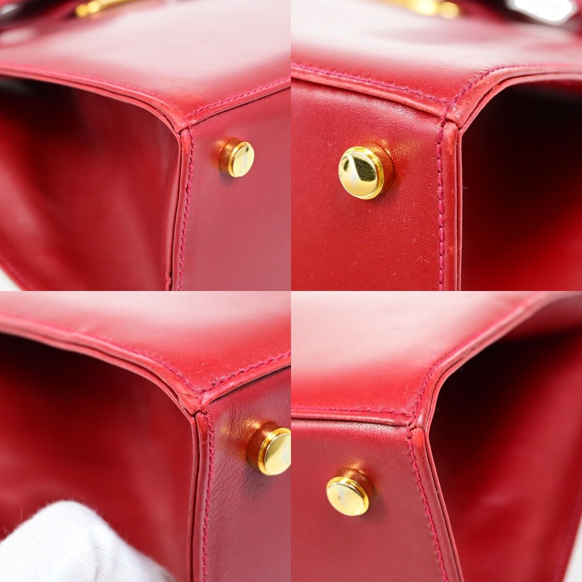 SALVATORE FERRAGAMO Logo Vara 2Way Shoulder Hand Bag Canvas Leather Red 30FA618