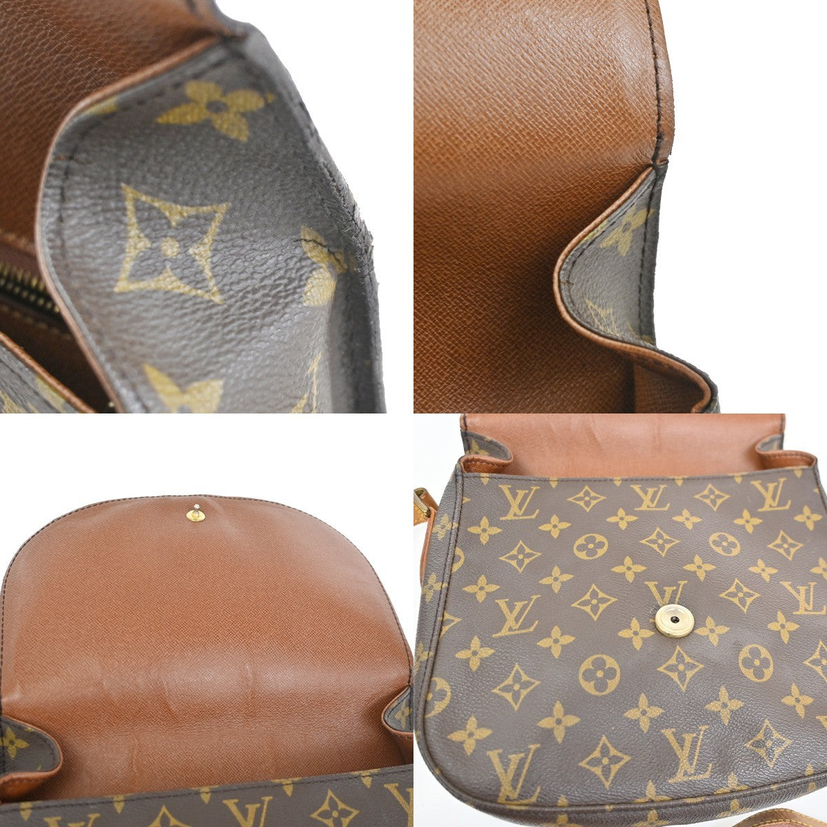LOUIS VUITTON Saint Cloud GM Shoulder Bag Monogram Leather Brown M51242 86CB008
