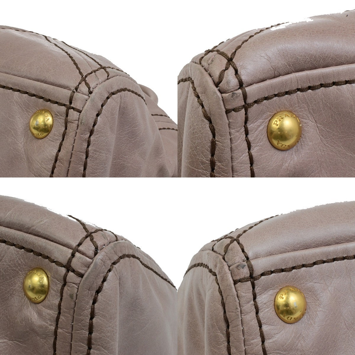PRADA Logo Vitello Shine Shoulder Hand Bag Leather Pink Mughetto GHW 38YH125