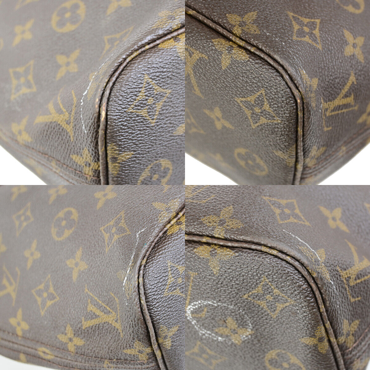 LOUIS VUITTON Neverfull PM Shoulder Tote Bag Monogram Leather BN M40155 18SJ452