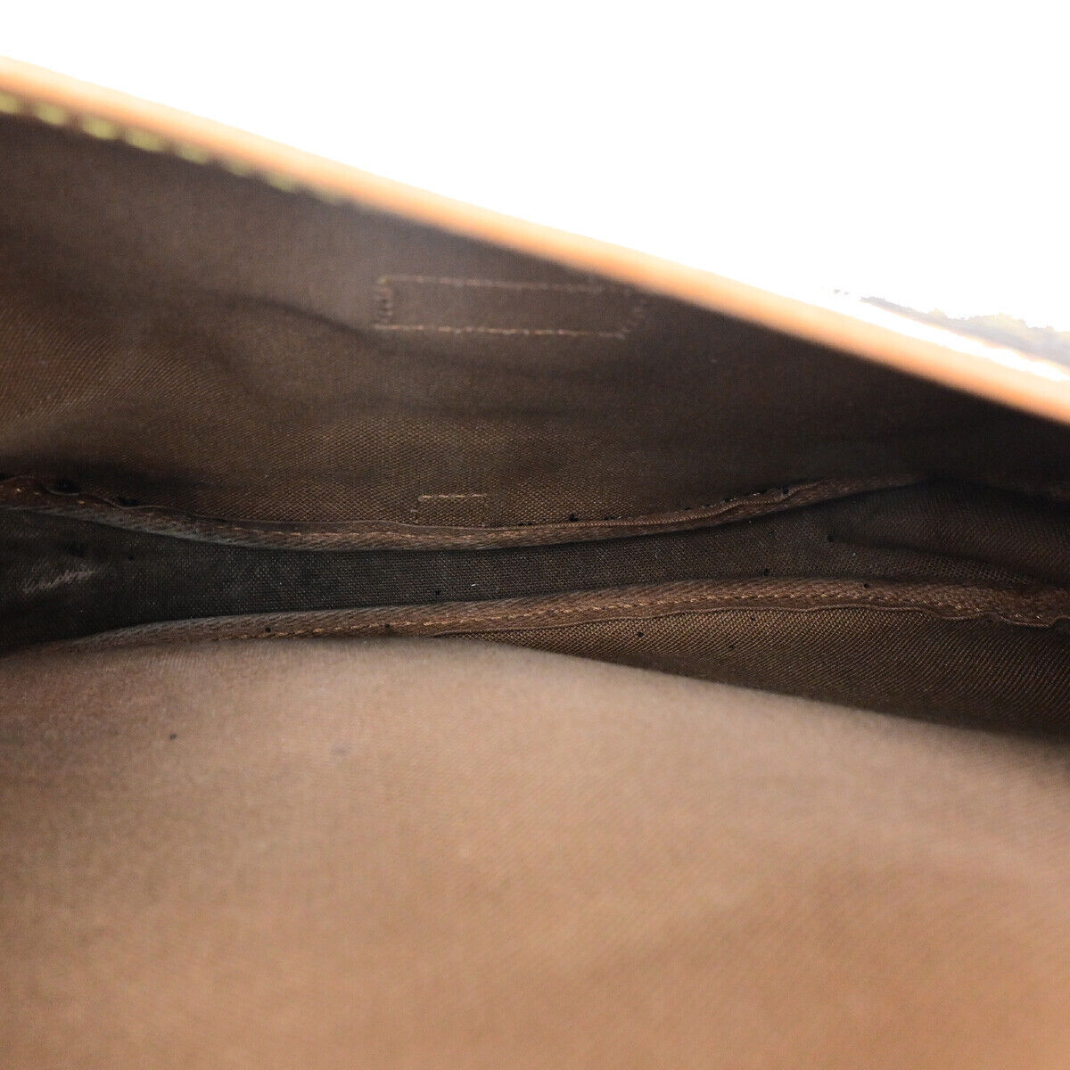 LOUIS VUITTON Logo Saumur 30 Shoulder Bag Monogram Leather Brown M42256 32YF525