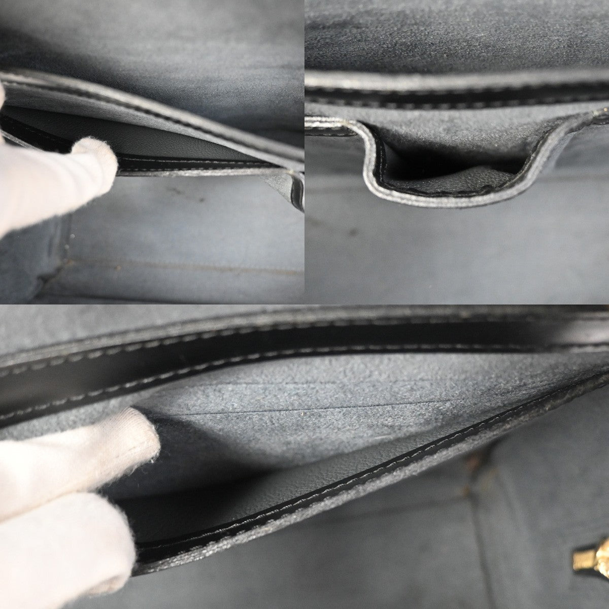 LOUIS VUITTON Sorbonne Business Hand Bag Epi Leather Black GHW M54512 34KC905
